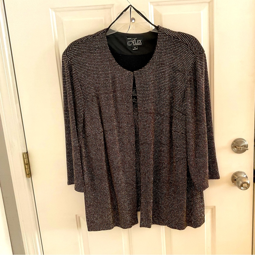 Alex Evenings 2pc Beaded Jacket and Shell Size 3X